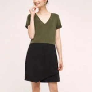 Anthropologie Dolan Left Coast Olive Green Horizon Colorblock Dress Size…